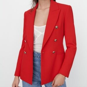 Dynamite Scarlet Double-Breasted Jacket